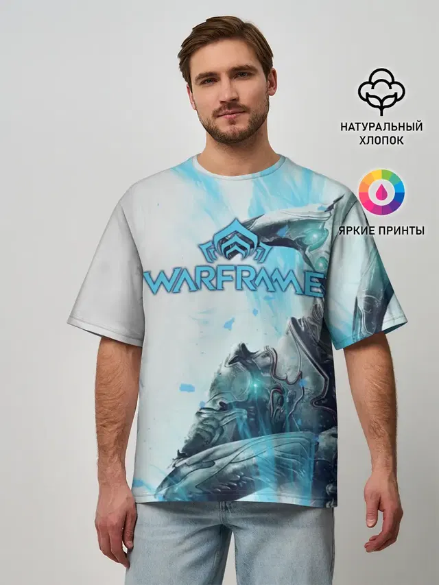 Мужская футболка оверсайз с принтом «Warframe»