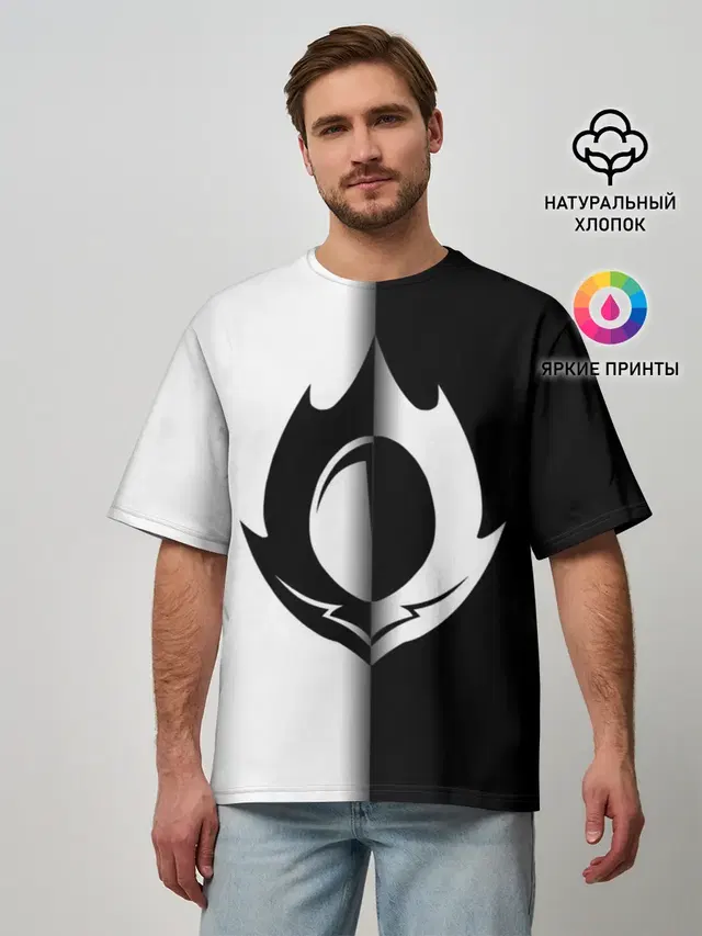 Мужская футболка оверсайз с принтом «Code Geass — GODE GEASS symbol»