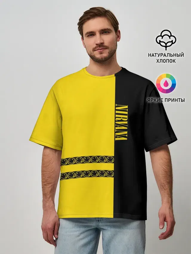 Мужская футболка оверсайз с принтом «Nirvana Logo»