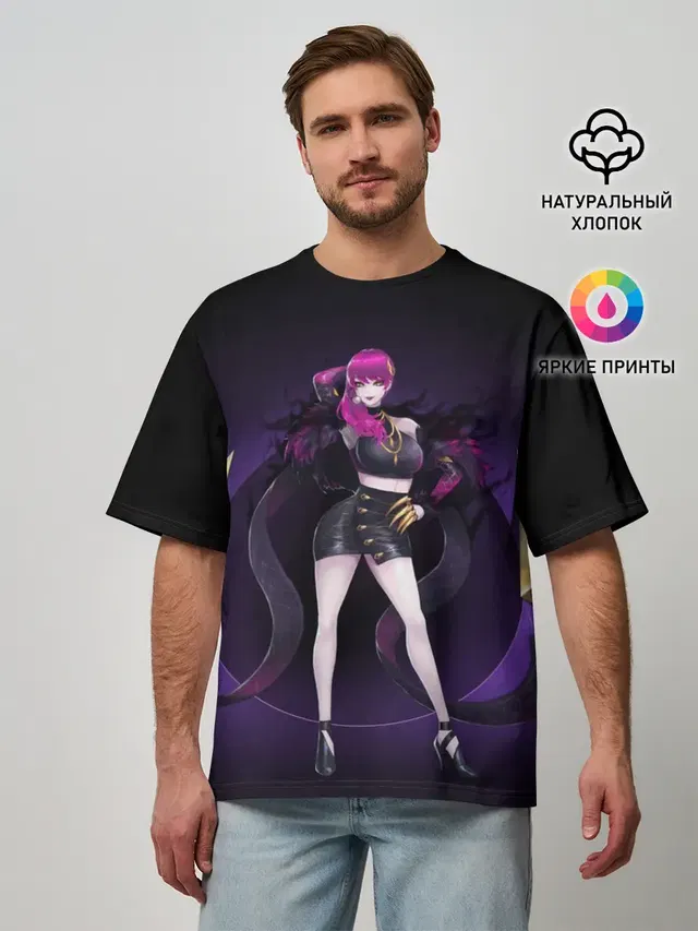 Мужская футболка оверсайз с принтом «Evelynn»