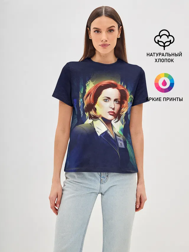 Женская базовая футболка с принтом «Секретные материалы — Dana Scully»