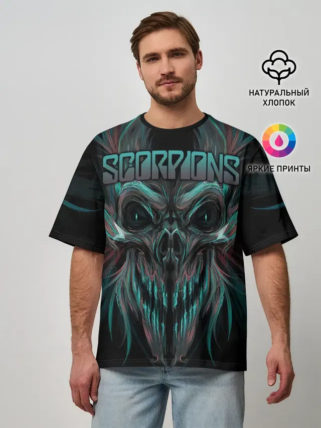 Мужская футболка оверсайз с принтом «Scorpions»