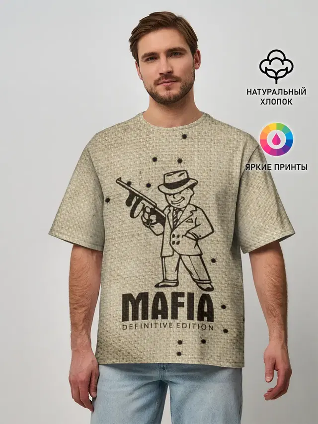 Мужская футболка оверсайз с принтом «Разные игры — Mafia 2»