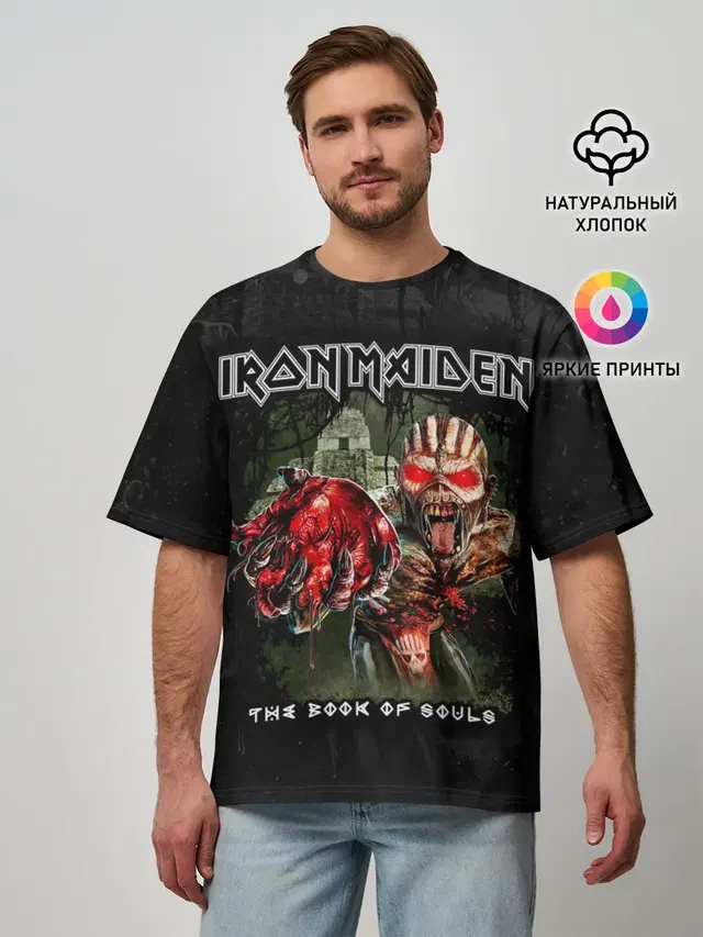 Мужская футболка оверсайз с принтом «Iron Maiden»