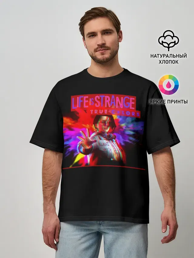 Мужская футболка оверсайз с принтом «Life is Strange 3»