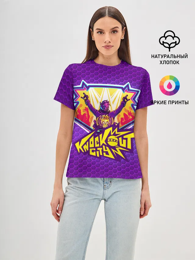 Женская базовая футболка с принтом «The knockout city — Knockout City»
