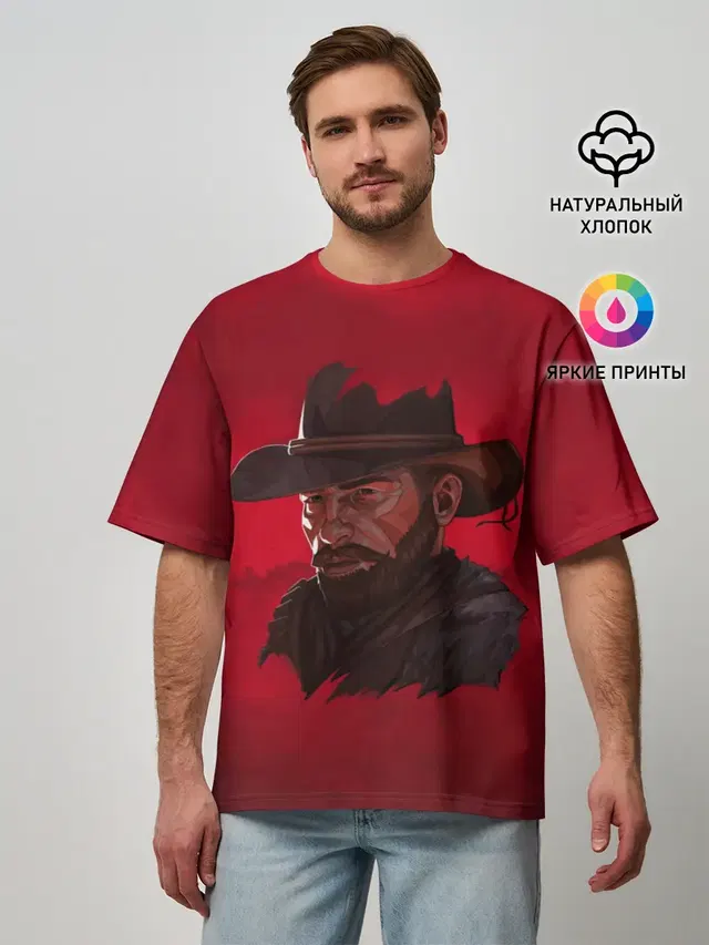 Мужская футболка оверсайз с принтом «Arthur Morgan»