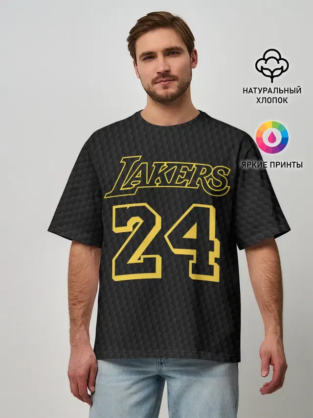 Мужская футболка оверсайз с принтом «Лейкерс — Kobe Bryant»