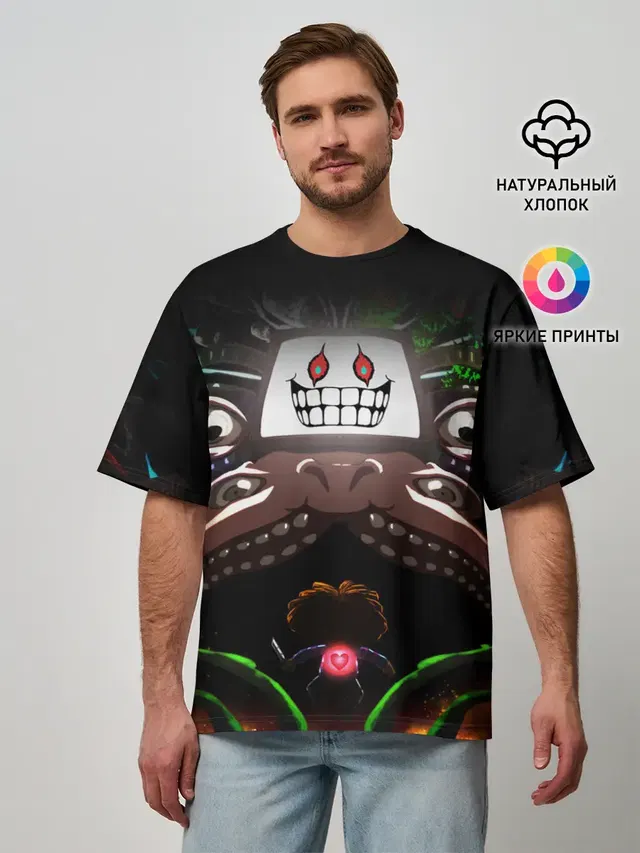 Мужская футболка оверсайз с принтом «Omega Flowey»