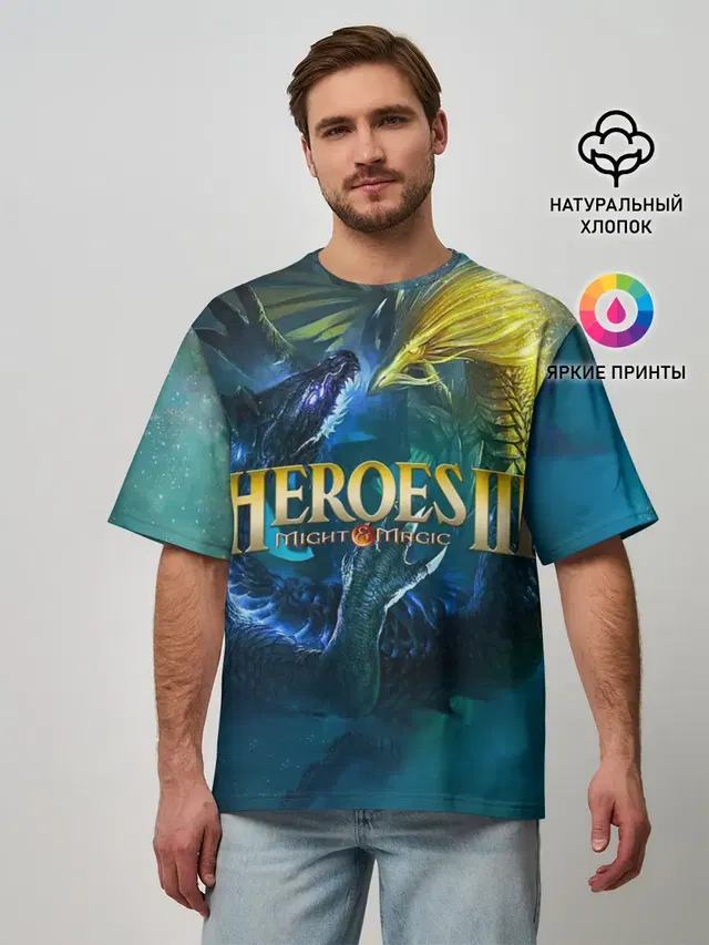 Мужская футболка оверсайз с принтом «Heroes — Heroes of Might and Magic»