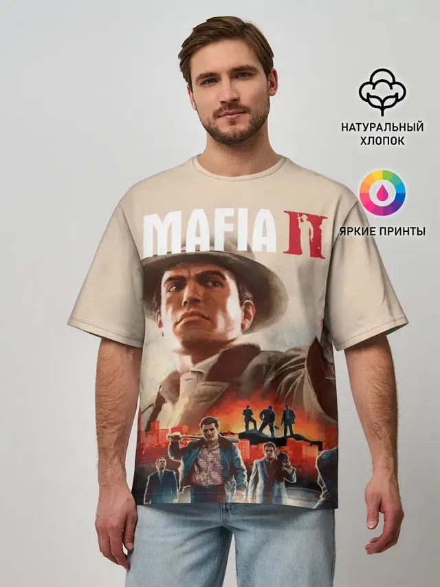 Мужская футболка оверсайз с принтом «Mafia — Mafia II»