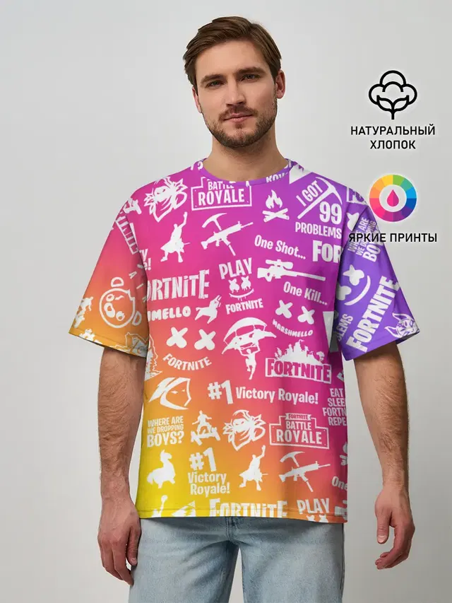 Мужская футболка оверсайз с принтом «Fortnite Party Event»