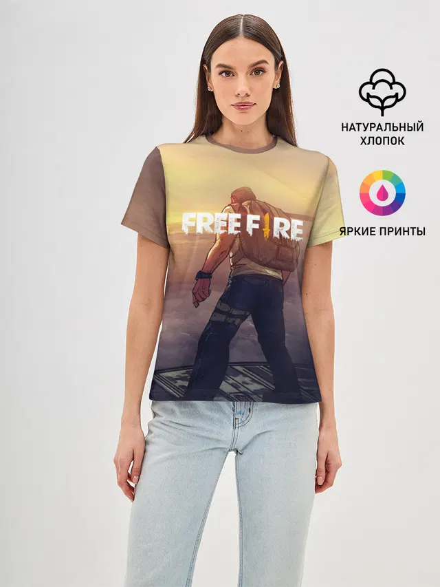 Женская базовая футболка с принтом «Freefire Бейсер»