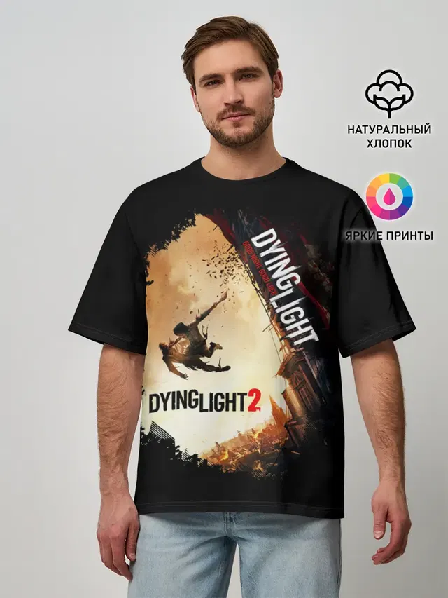 Мужская футболка оверсайз с принтом «Dying Light — DYING LIGHT 2 NEW WORLD»