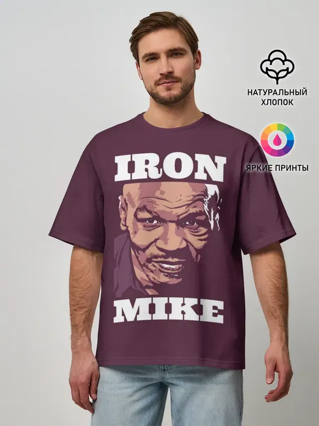 Мужская футболка оверсайз с принтом «Бокс — Mike Tyson»
