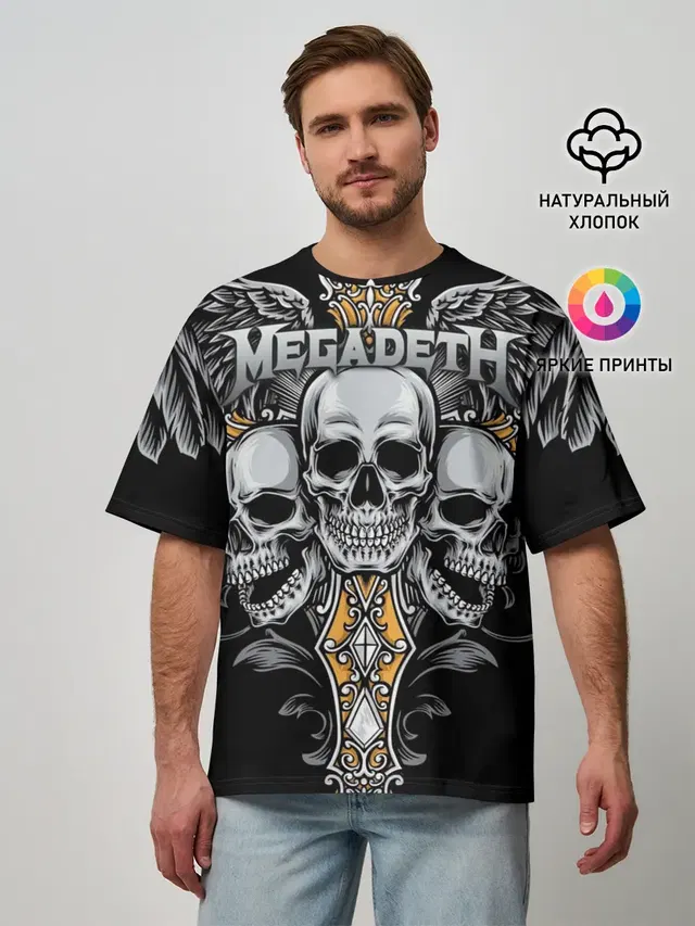 Мужская футболка оверсайз с принтом «Megadeth»