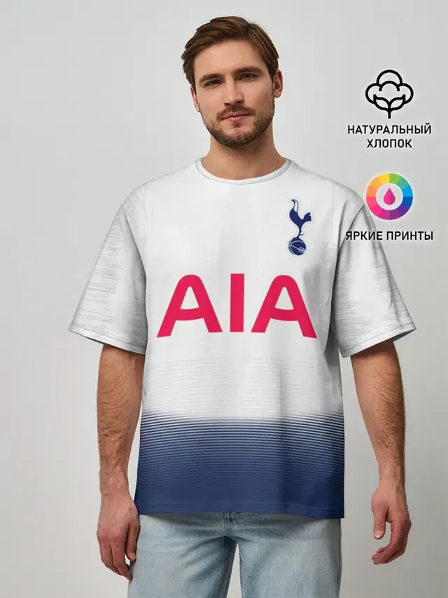Мужская футболка оверсайз с принтом «Tottenham — Tottenham home 18-19»