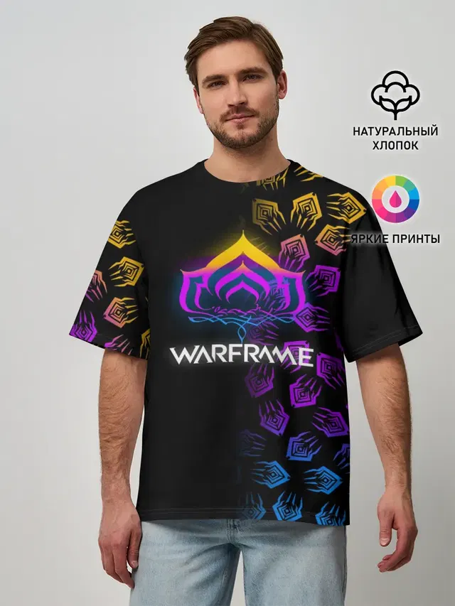 Мужская футболка оверсайз с принтом «Warframe»