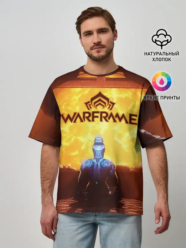 Мужская футболка оверсайз с принтом «Warframe»