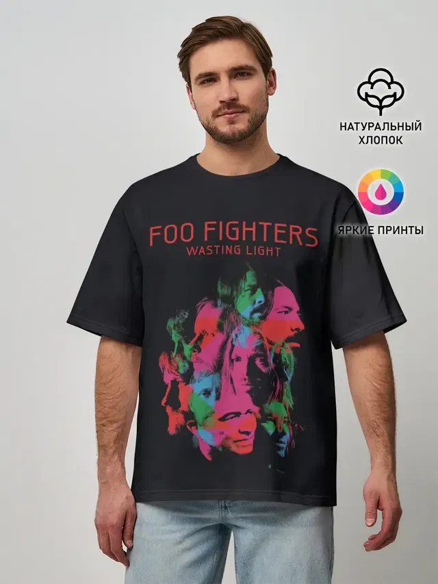 Мужская футболка оверсайз с принтом «Foo Fighters — Wasting Light - Foo Fighters»