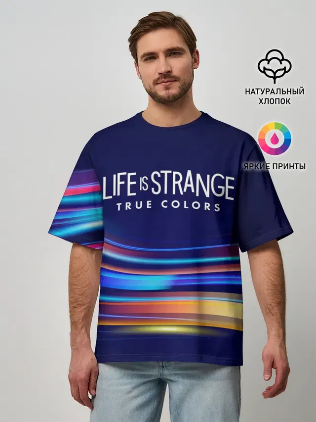 Мужская футболка оверсайз с принтом «True Colors — Life is Strange: True Colors»