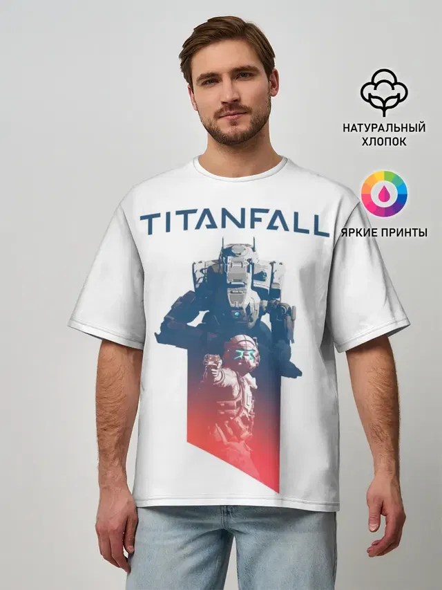 Мужская футболка оверсайз с принтом «Titanfall»