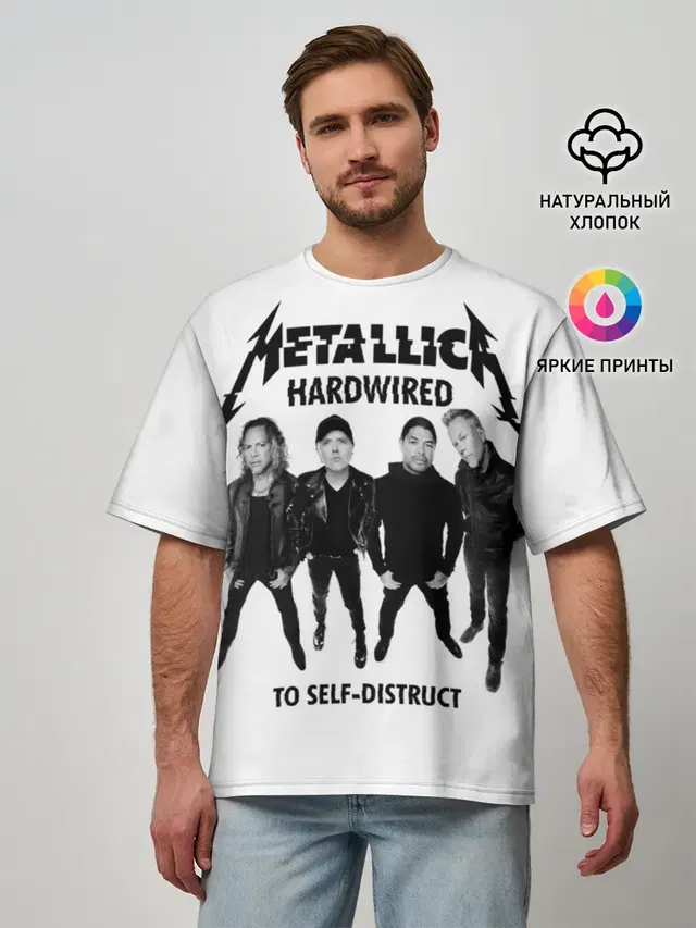 Мужская футболка оверсайз с принтом «Metallica»
