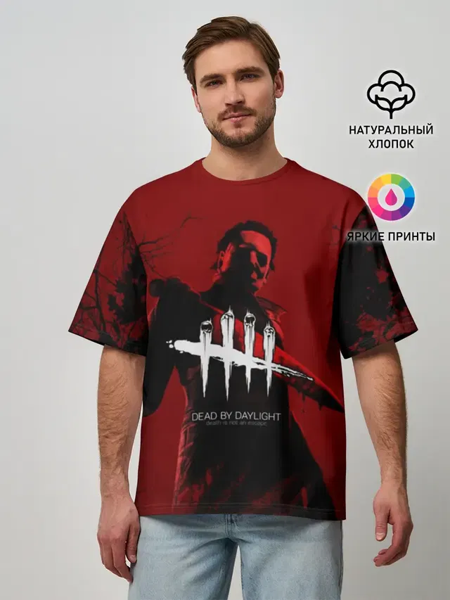 Мужская футболка оверсайз с принтом «Dead by Daylight»