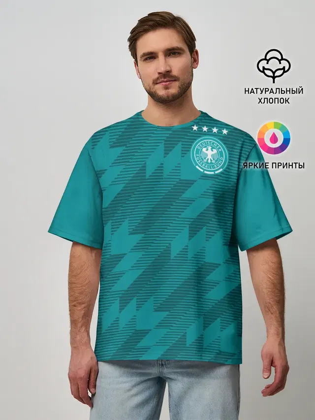 Мужская футболка оверсайз с принтом «Germany away WC 2018»
