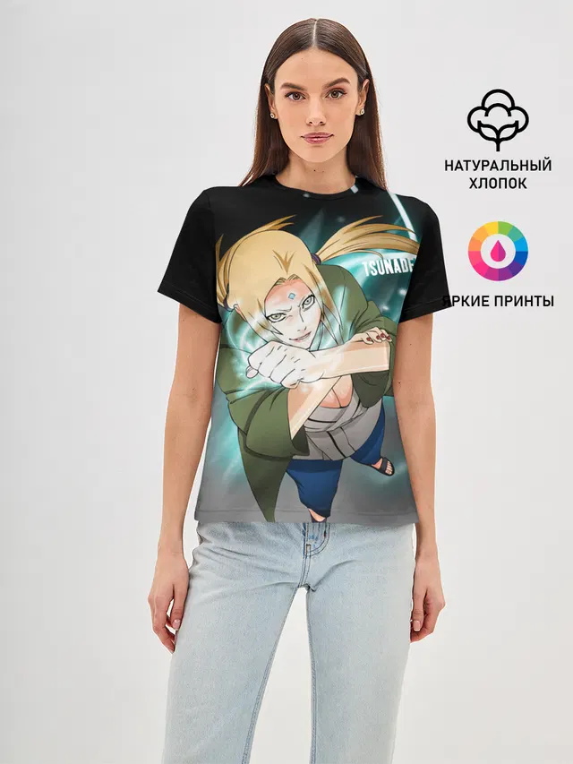 Женская базовая футболка с принтом «Tsunade — Цунаде»