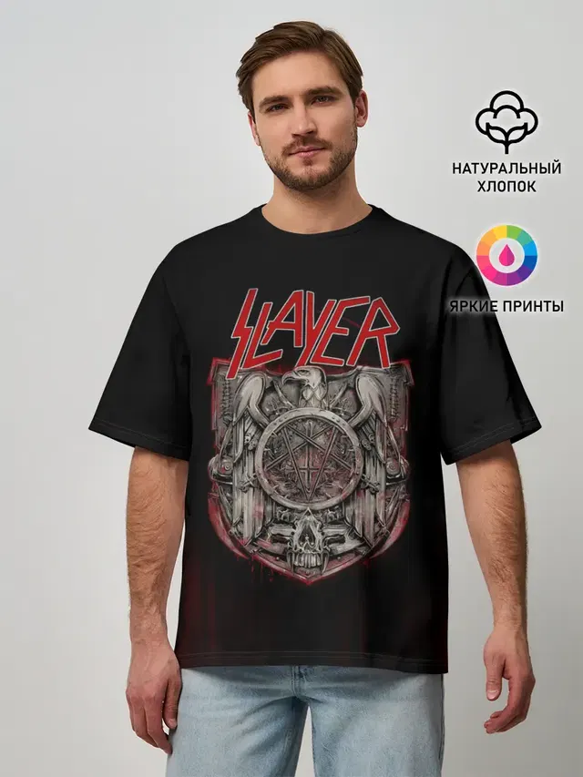 Мужская футболка оверсайз с принтом «Slayer»