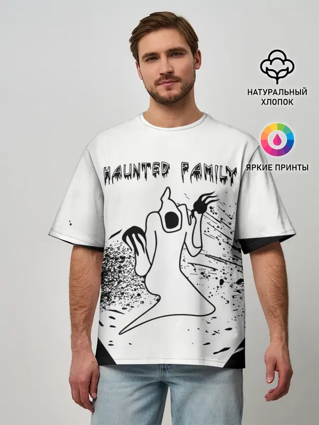 Мужская футболка оверсайз с принтом «Kizaru — KIZARU: HAUNTED FAMILY.»