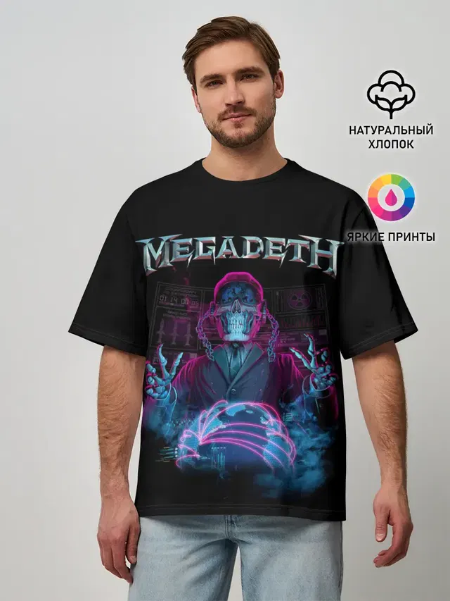 Мужская футболка оверсайз с принтом «Megadeth»