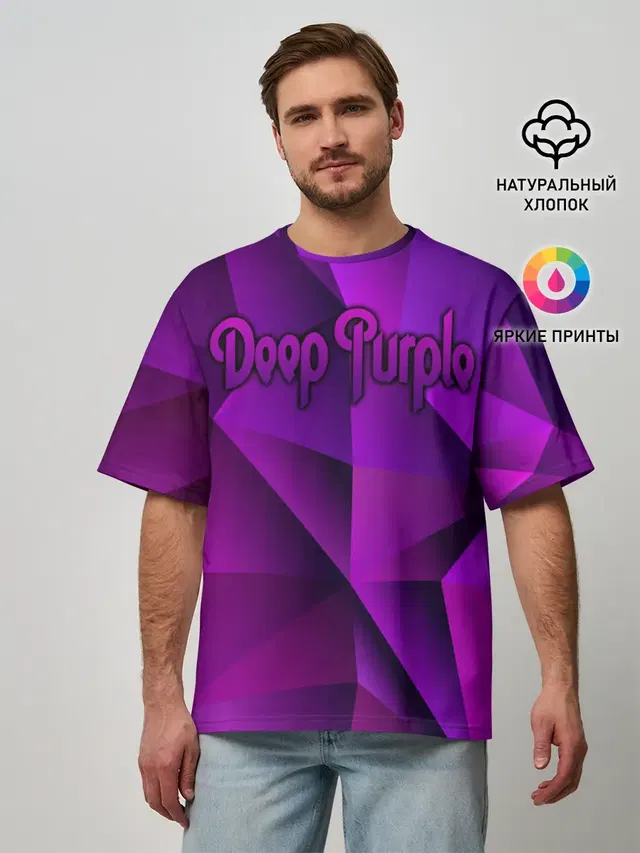 Мужская футболка оверсайз с принтом «Deep Purple band»