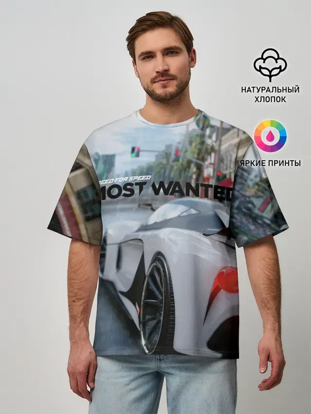 Мужская футболка оверсайз с принтом «Grotti Visione — NFS Most Wanted»