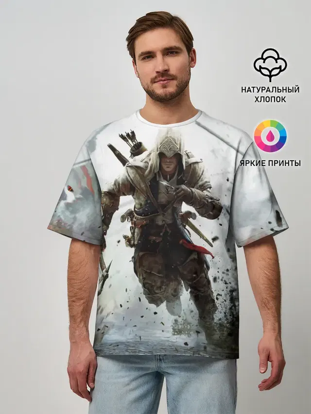 Мужская футболка оверсайз с принтом «ASSASSINS CREED — Assassin’s Creed 3»