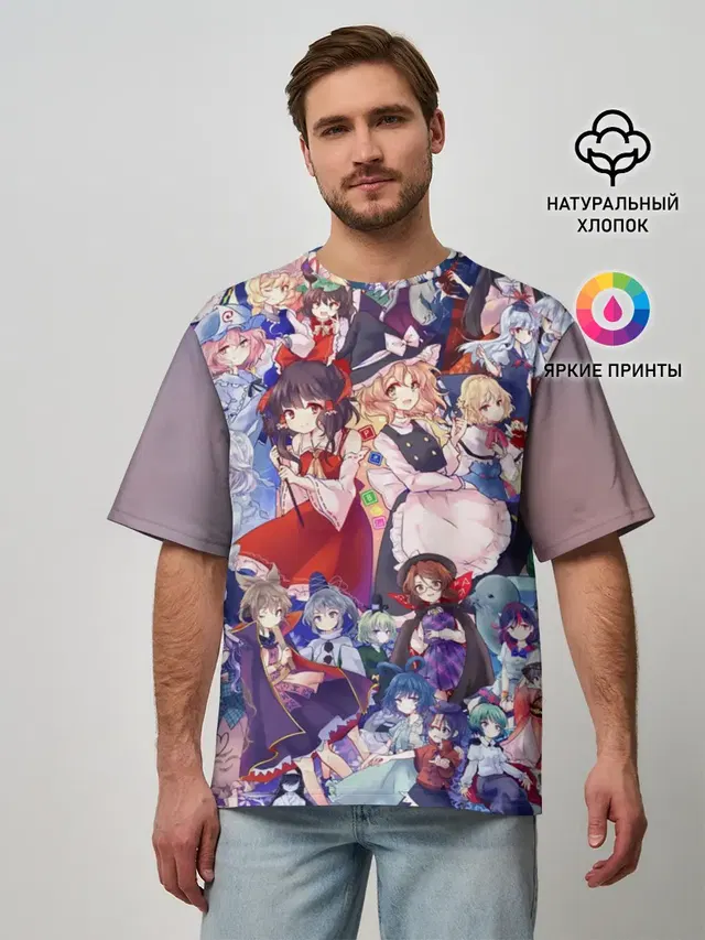 Мужская футболка оверсайз с принтом «Touhou»