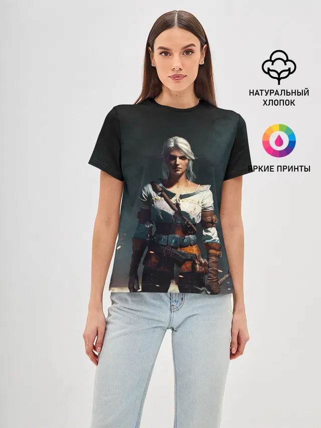 Женская базовая футболка с принтом «THE Witcher Ciri»