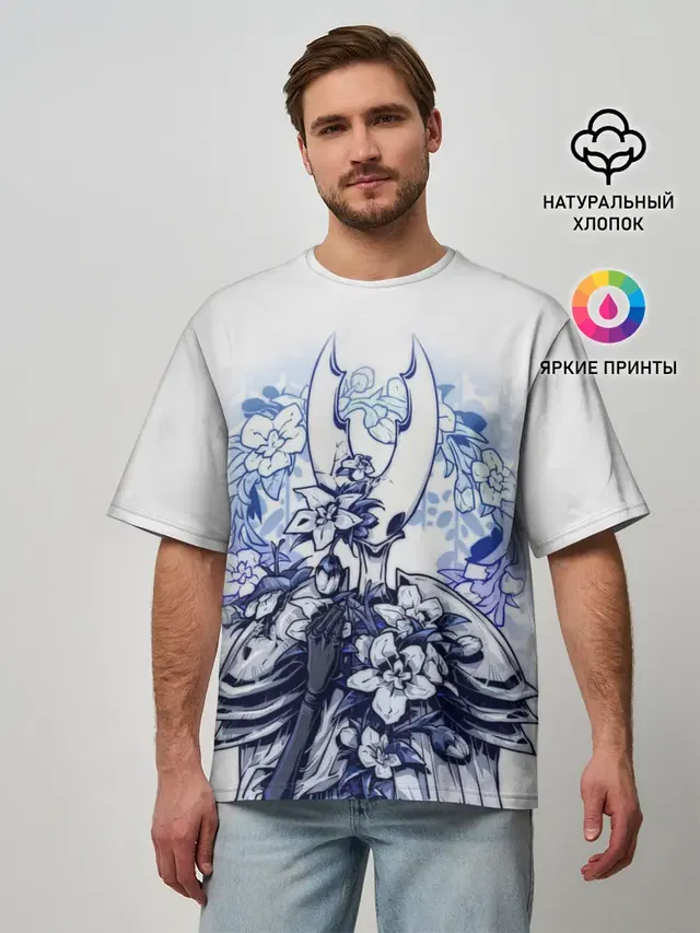 Мужская футболка оверсайз с принтом «Hollow Knight game»