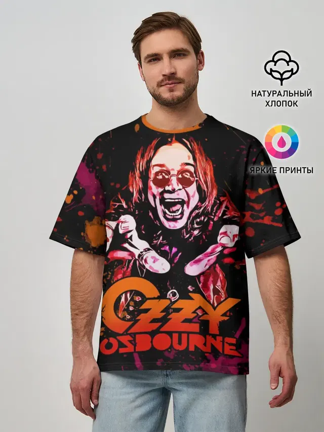 Мужская футболка оверсайз с принтом «Ozzy Osbourne»