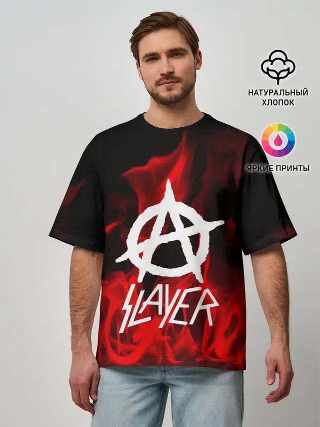 Мужская футболка оверсайз с принтом «Slayer»