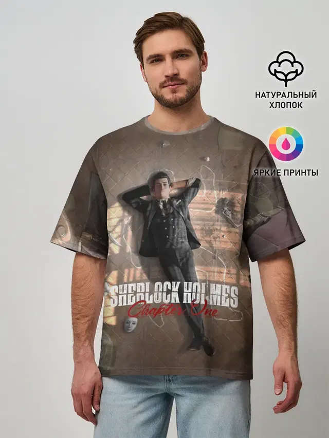 Мужская футболка оверсайз с принтом «Sherlock Holmes Part One»