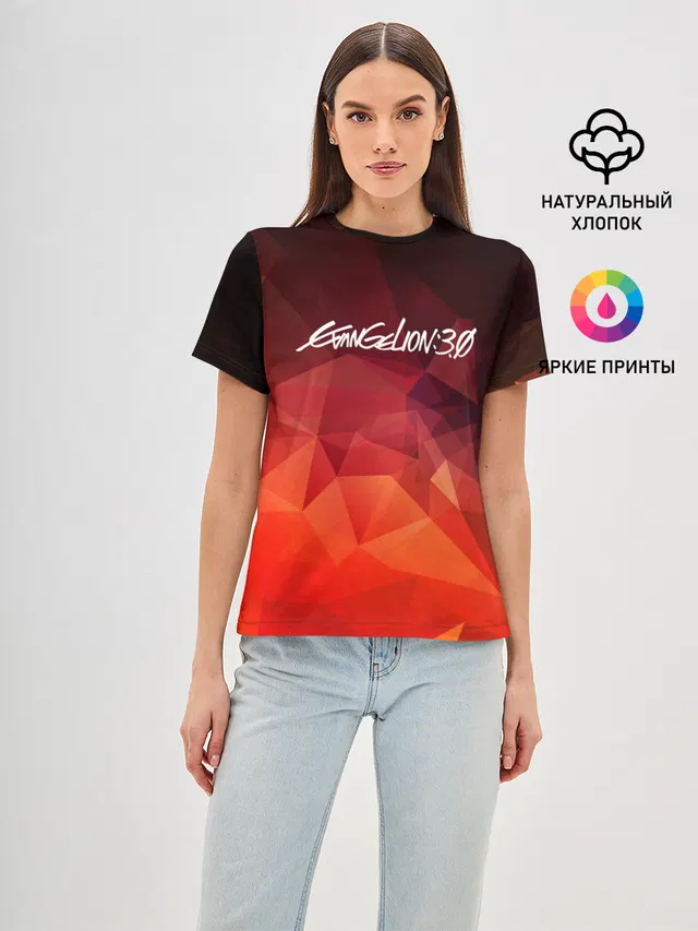 Женская базовая футболка с принтом «Евангелион — Evangelion 3.0 | Евангелион 3.0»