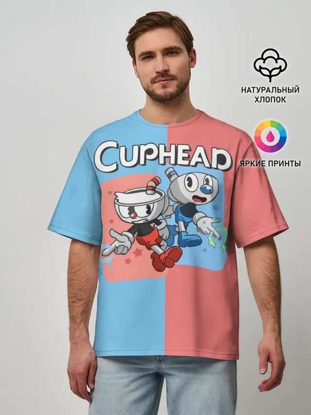 Мужская футболка оверсайз с принтом «Caphead»