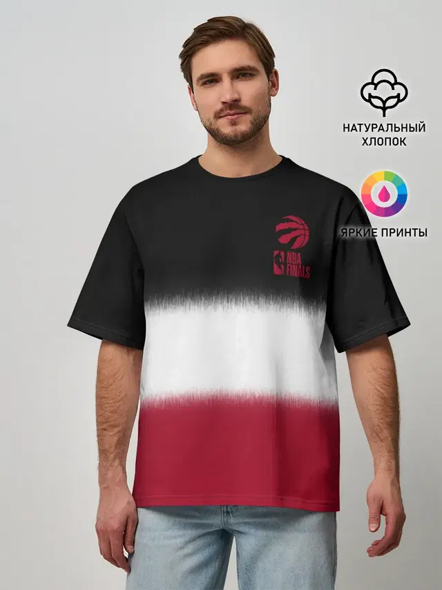 Мужская футболка оверсайз с принтом «НБА — 2019 Champions Raptors»