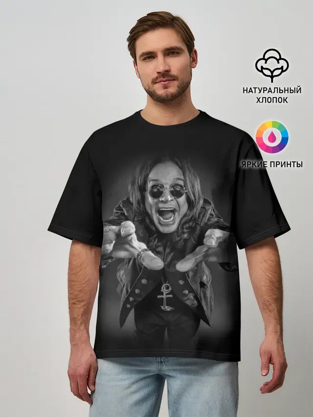 Мужская футболка оверсайз с принтом «Ozzy Osbourne»