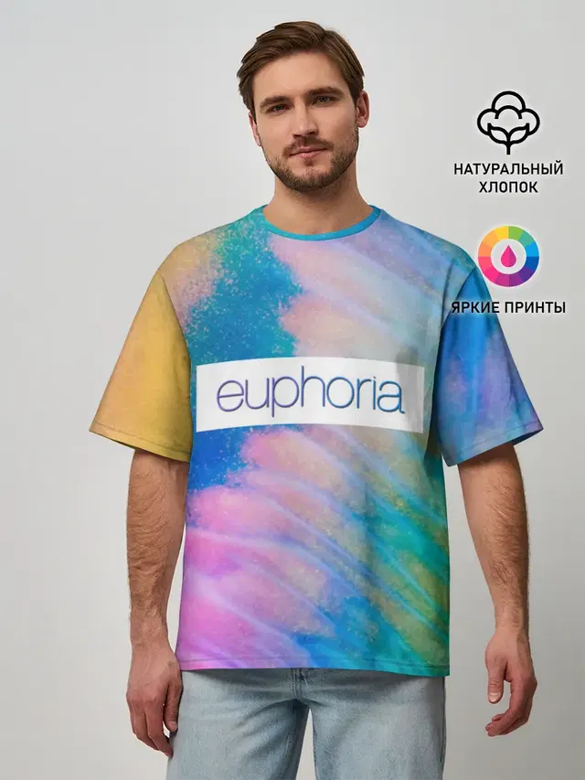 Мужская футболка оверсайз с принтом «Эйфория — сериал Euphoria»