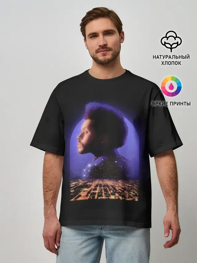 Мужская футболка оверсайз с принтом «The Weeknd — Retro the weekend»