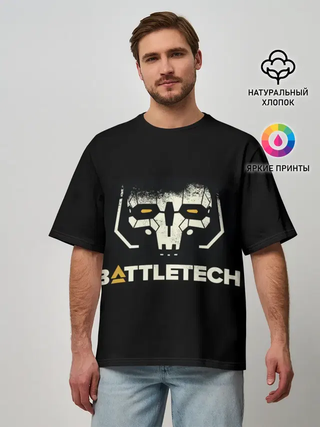Мужская футболка оверсайз с принтом «BattleTech»