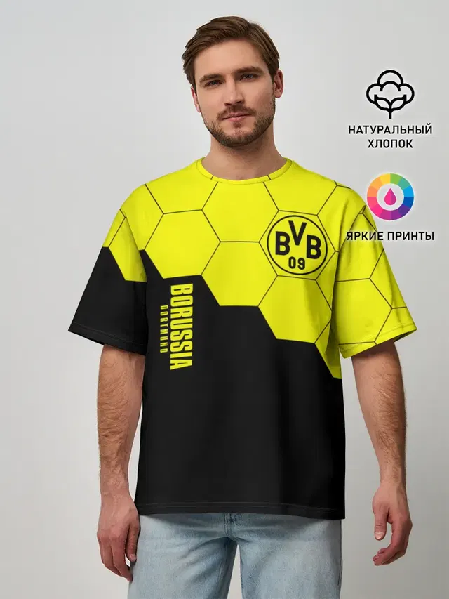 Мужская футболка оверсайз с принтом «Borussia — Borussia Dortmund»